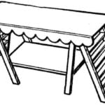 LADDER: A BED, A TABLE, AN EASEL AND A GAZEBO