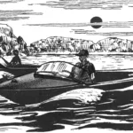 ON A MOTOR BOAT WITH A BREASE!