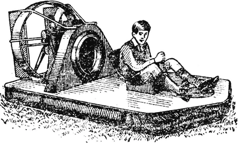 Fig. 1. Single-seat amateur amphibian “Kartair Mk 111” (Australia). Equipped with two two-stroke engines (160 cm³ each). Centrifugal fan, controlled by air rudders.