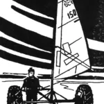 Skiing behind a sailboat