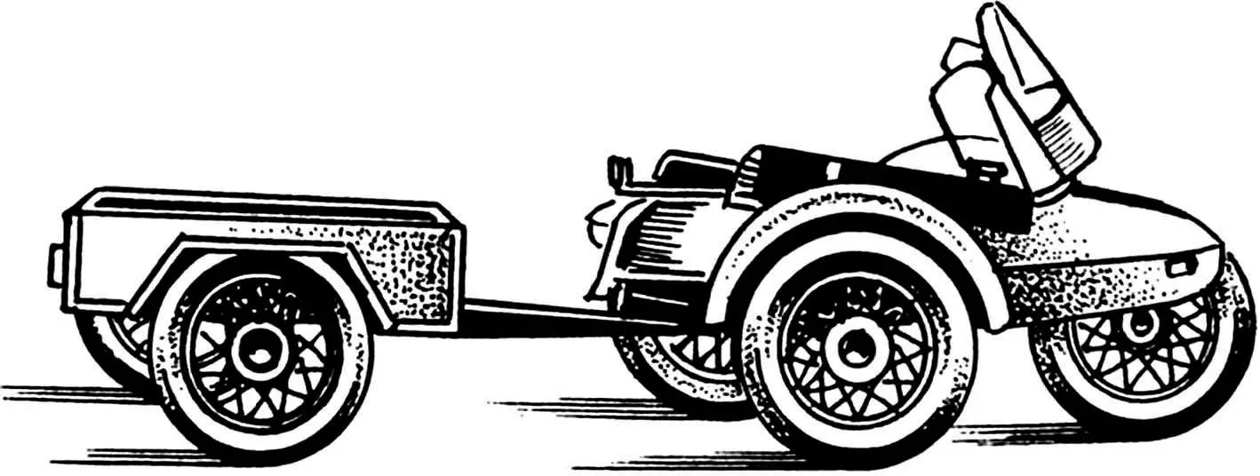 Homemade trailer for motorcycle with sidecar: track-for-track