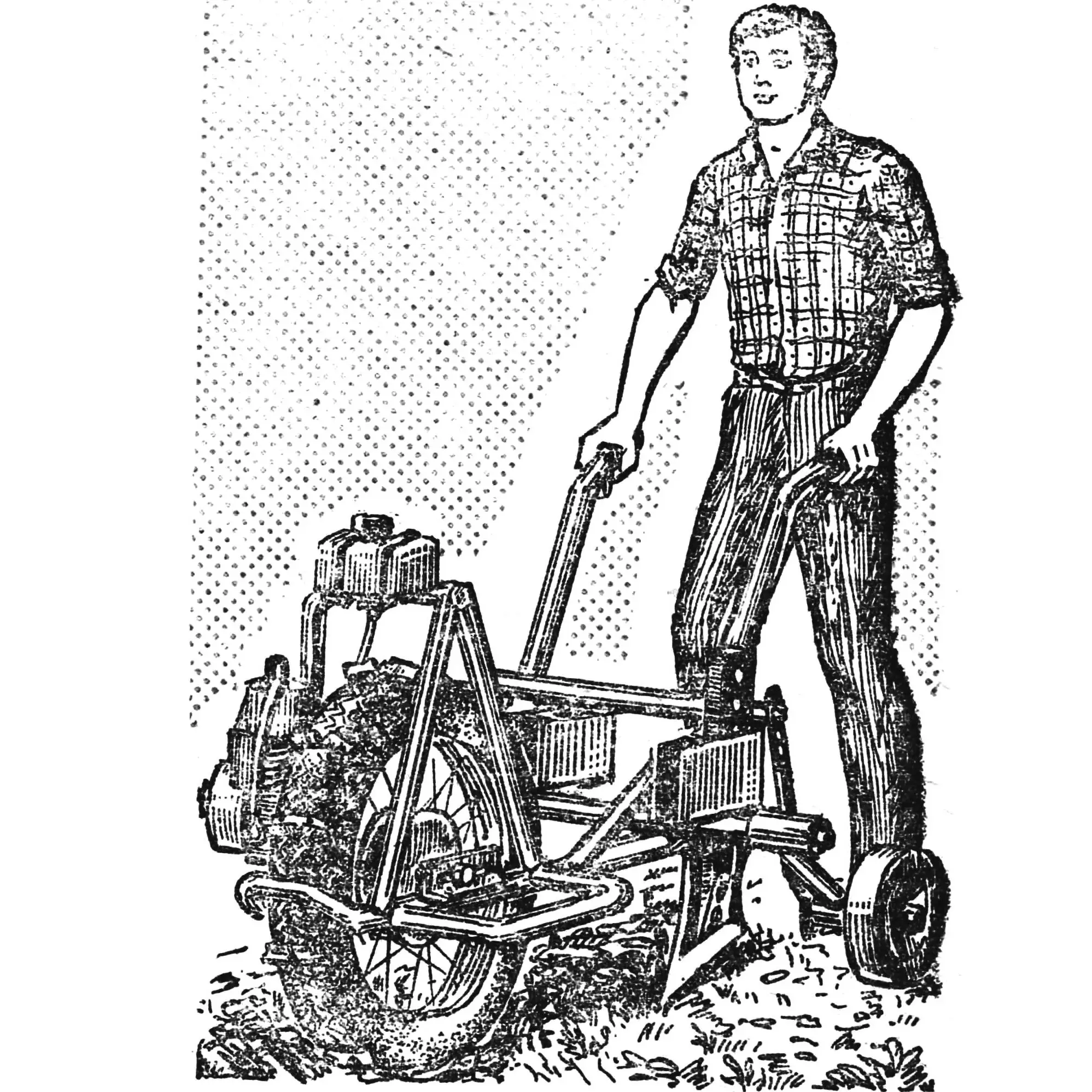Homemade Motorized Plow From Moped Engine — DIY Plans