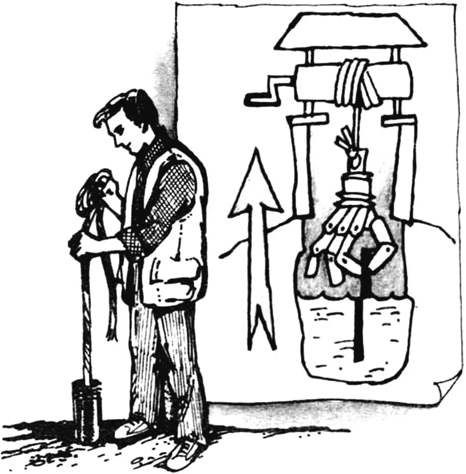 DIY device for retrieving objects from a borehole