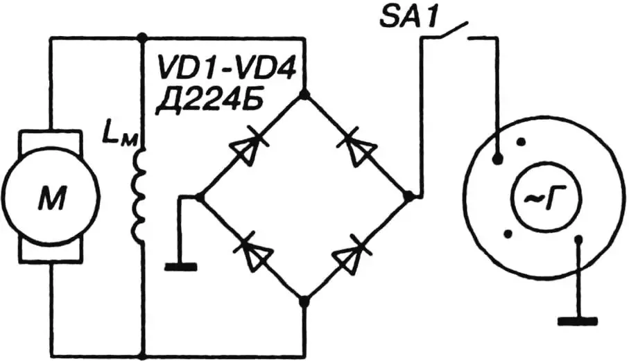Schematic diagram of the under-hood fan power supply