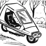 A passenger car on two wheels