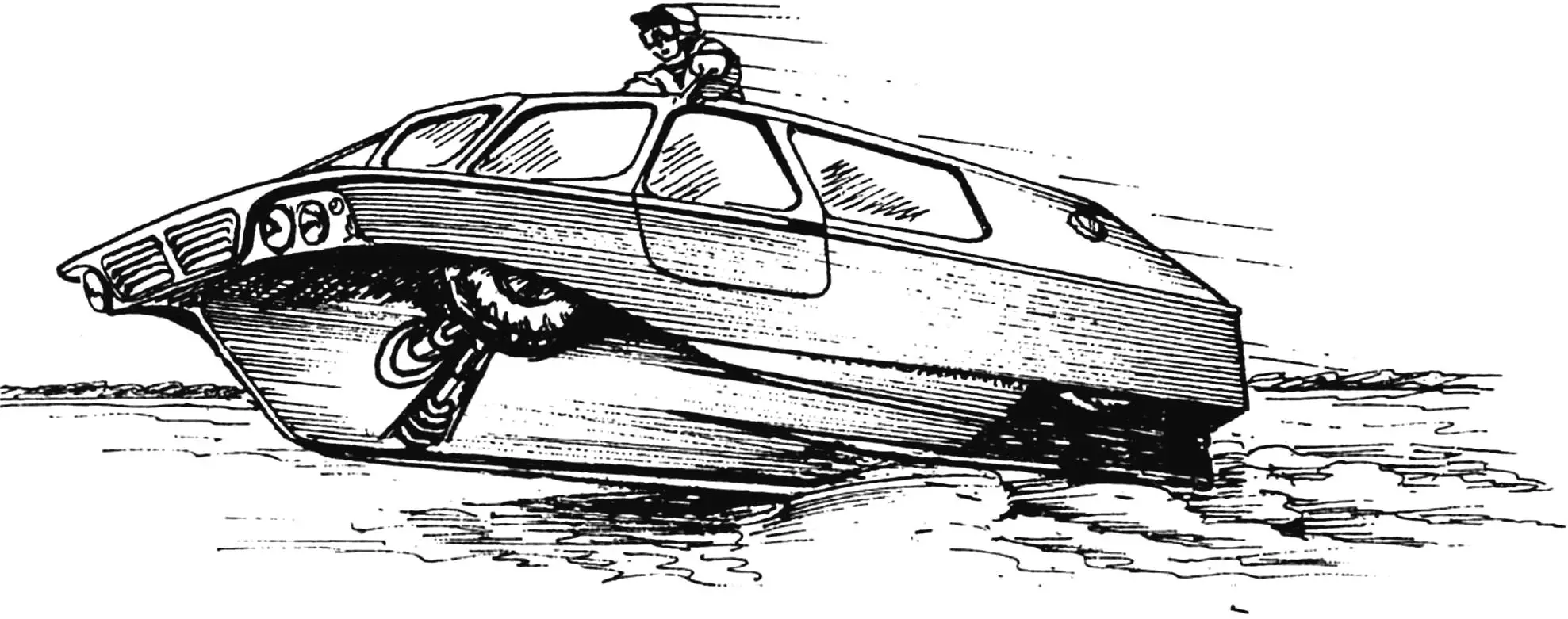 Triton-2: a planing amphibious vehicle with front-wheel drive