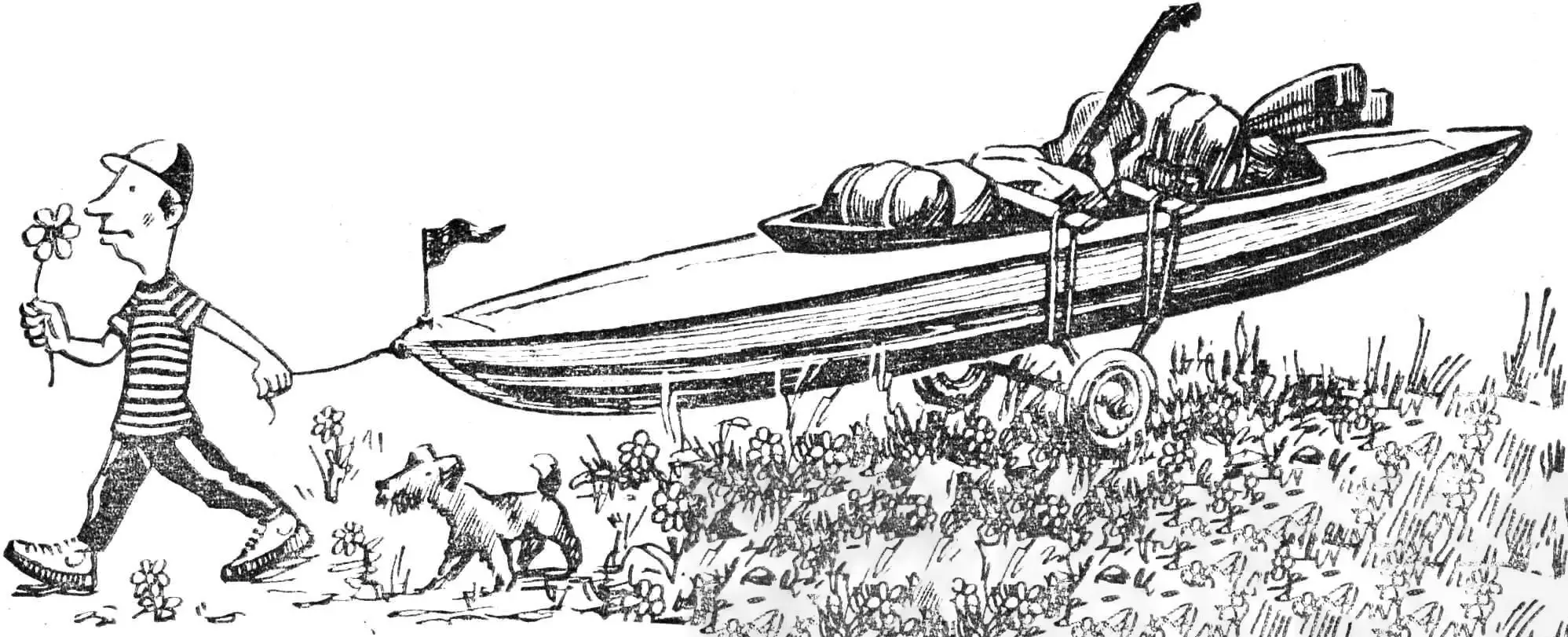 Folding stool cart for transporting kayaks on trips