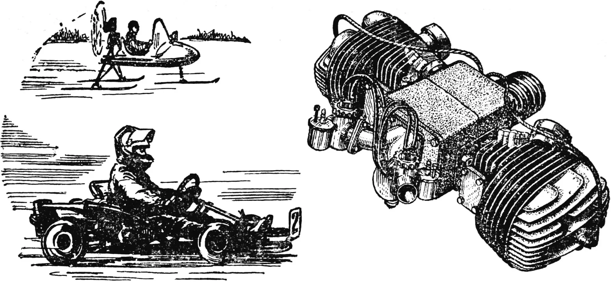 KA-1 opposed engine with a disc spool valve