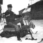 Fetching firewood with a chainsaw