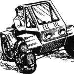 Compact gearbox for a low-pressure tire vehicle