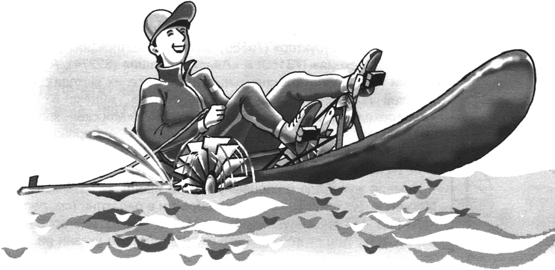 Rowing attachment for a windsurfer with a pedal drive