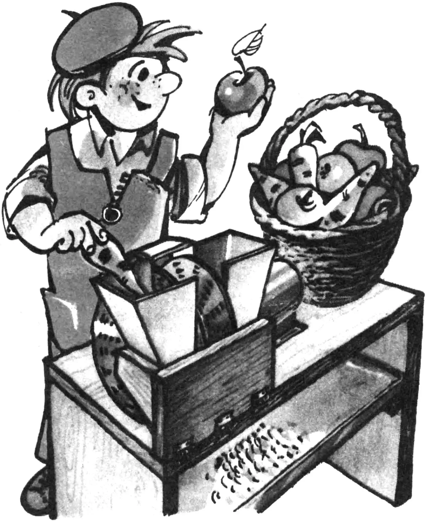 Electric motor crusher for fruits and vegetables