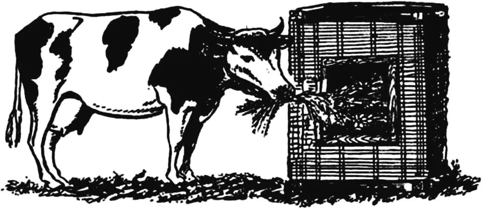 Cow feed rack (hay manger): frame construction