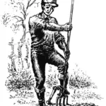 Lever-operated garden digger