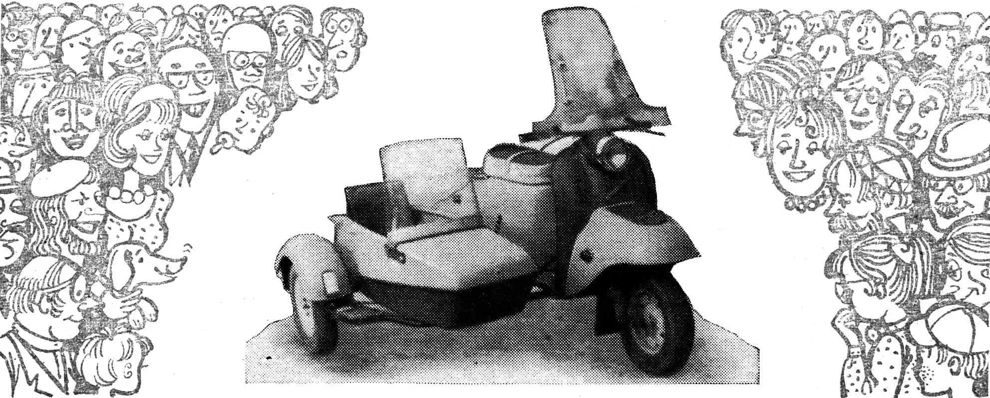 Sidecar for Tula-Tourist scooter: fiberglass body & frame