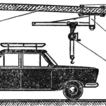 Car lift in the garage