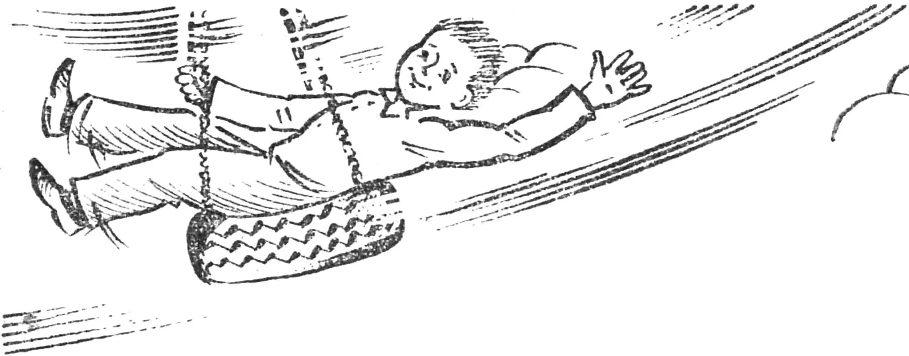 Tire swings: frame diagram and water-barrel attraction