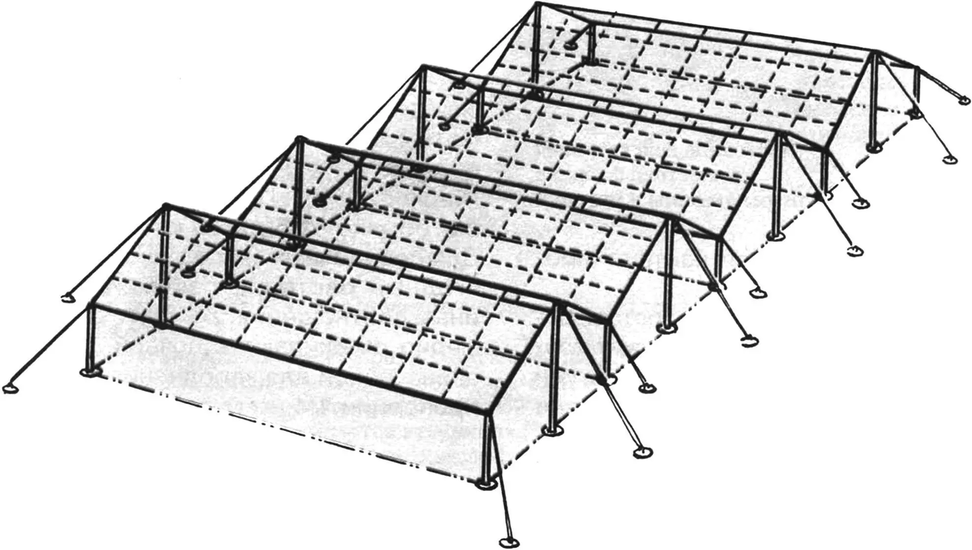 Pavilion greenhouses: budget frame, anchors, cover