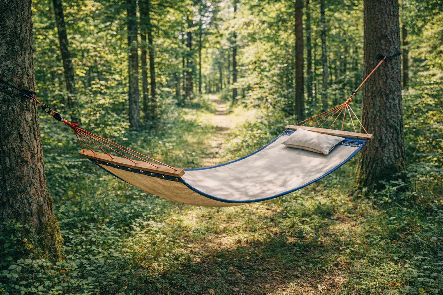 DIY fabric hammock: dimensions, fittings, pillow case