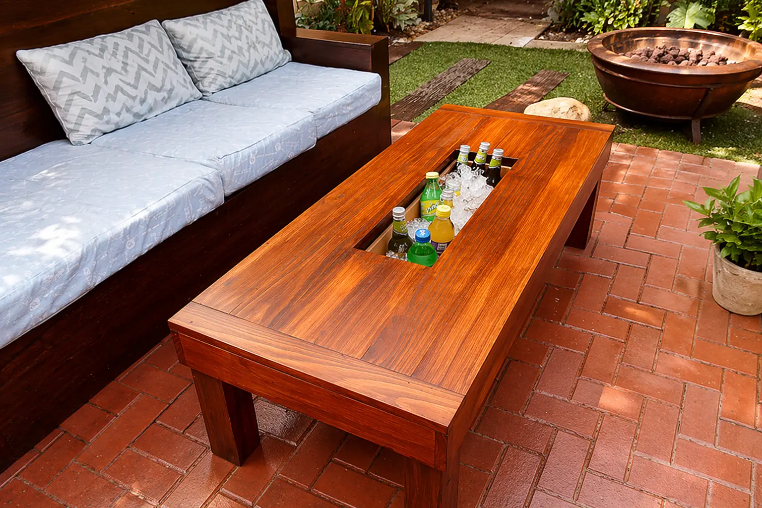 Outdoor cooler table DIY: build it in one weekend