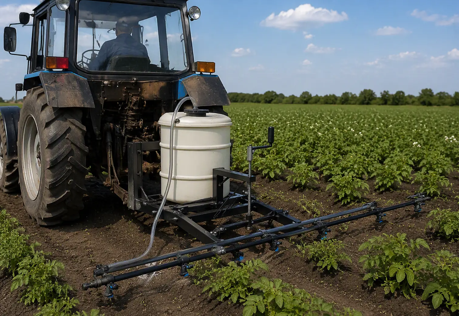 DIY potato sprayer for MTZ-80 tractor: design and build