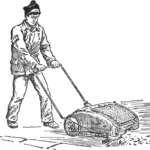 Broom on wheels