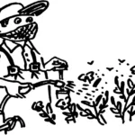 Using a fire extinguisher against pests