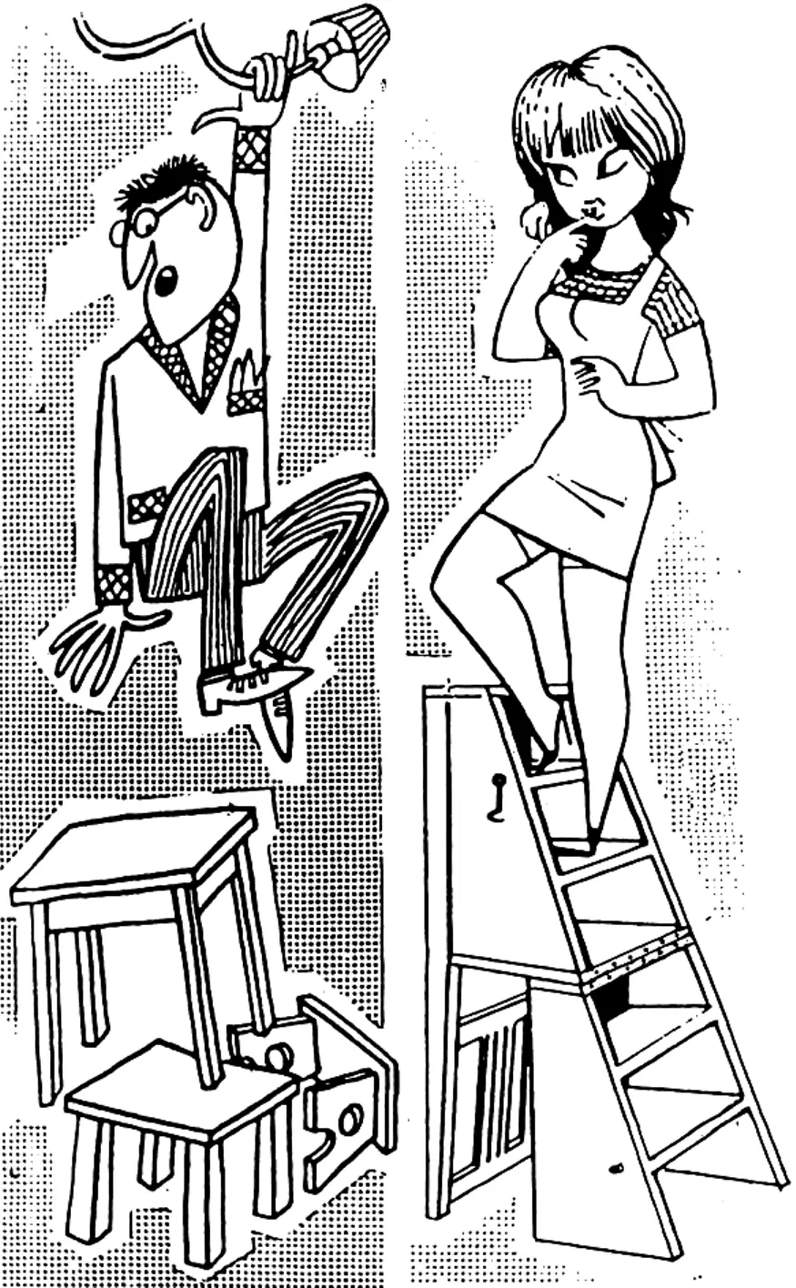 Chair-stepladder from chipboard: design and assembly