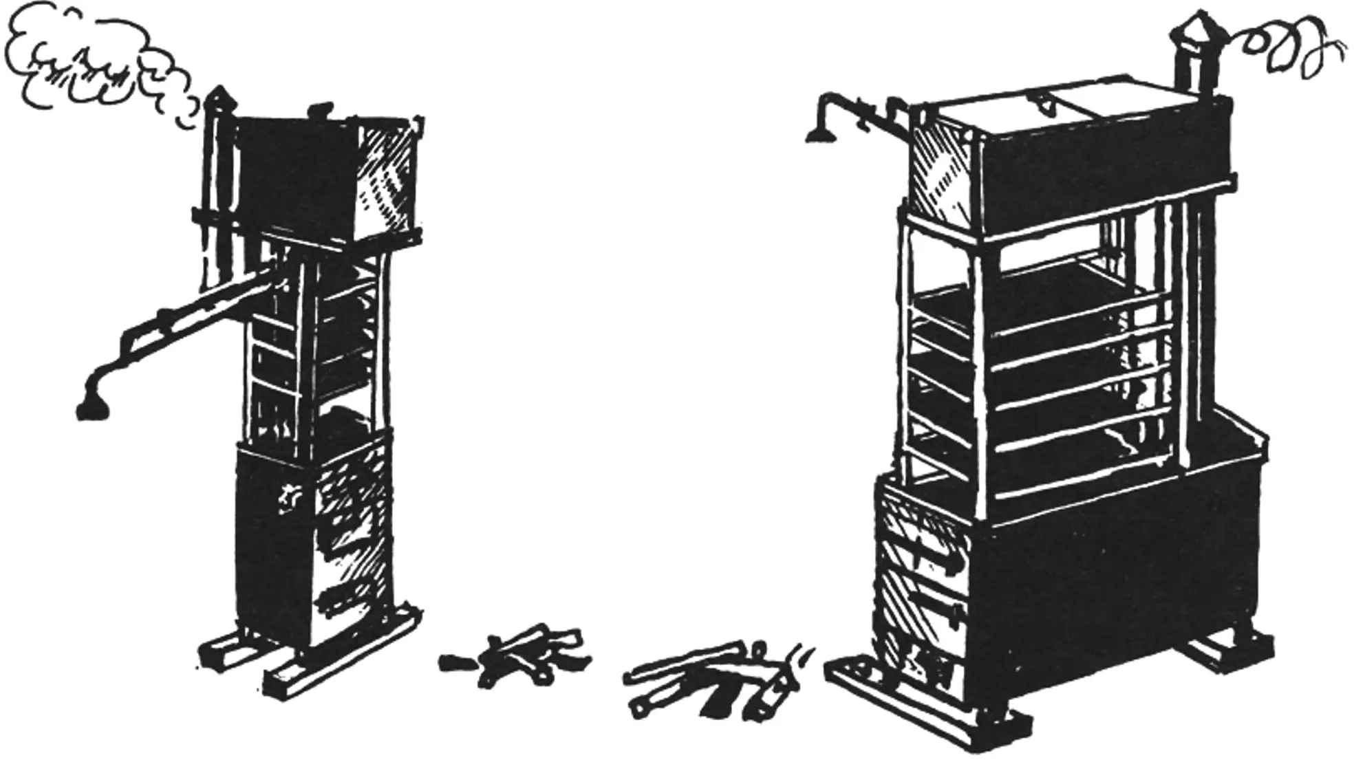 Steel welded stoves for dacha and bath: two designs