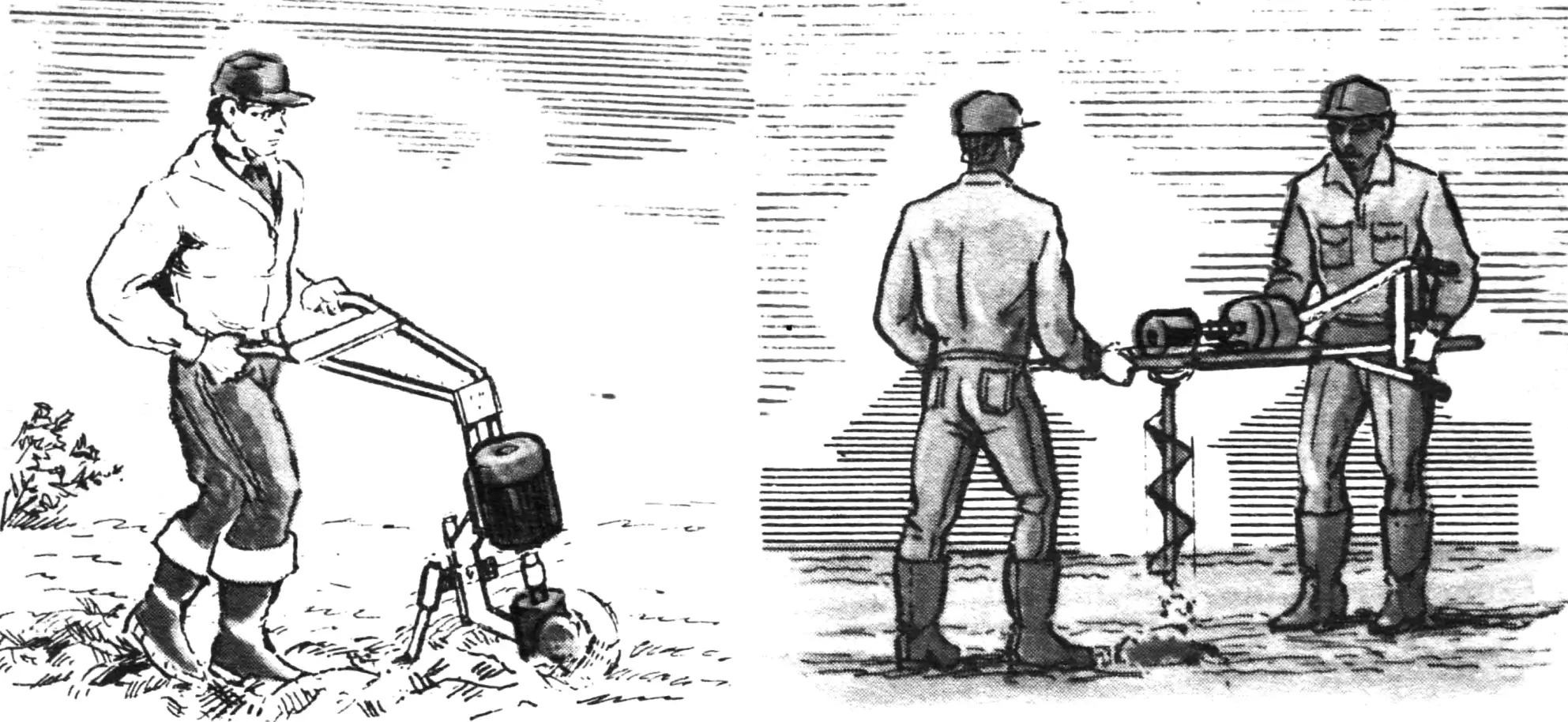 DIY electric tiller-cultivator and hole digger