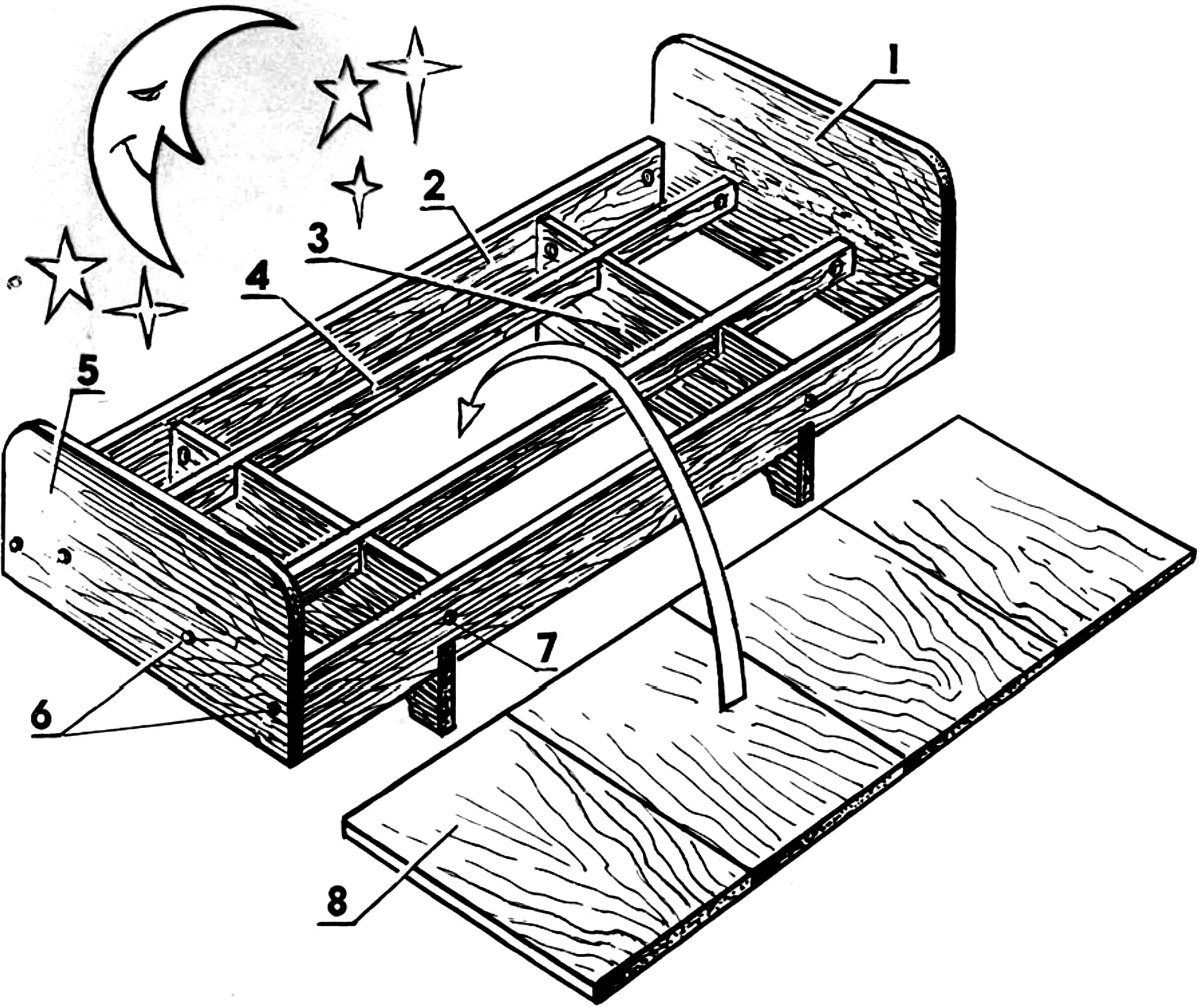 DIY collapsible summer cottage bed