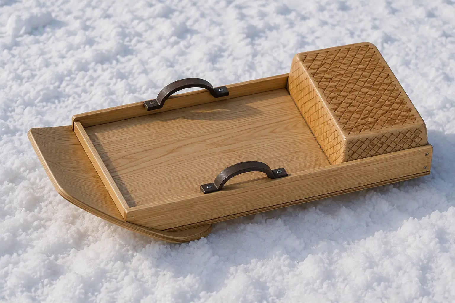 DIY kids sled with a single wide runner