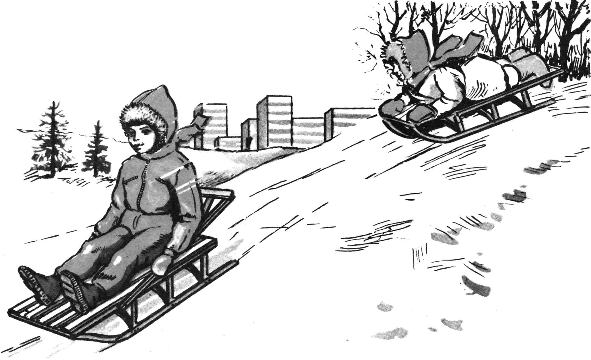 DIY pull-push sled and folding kids sled mods