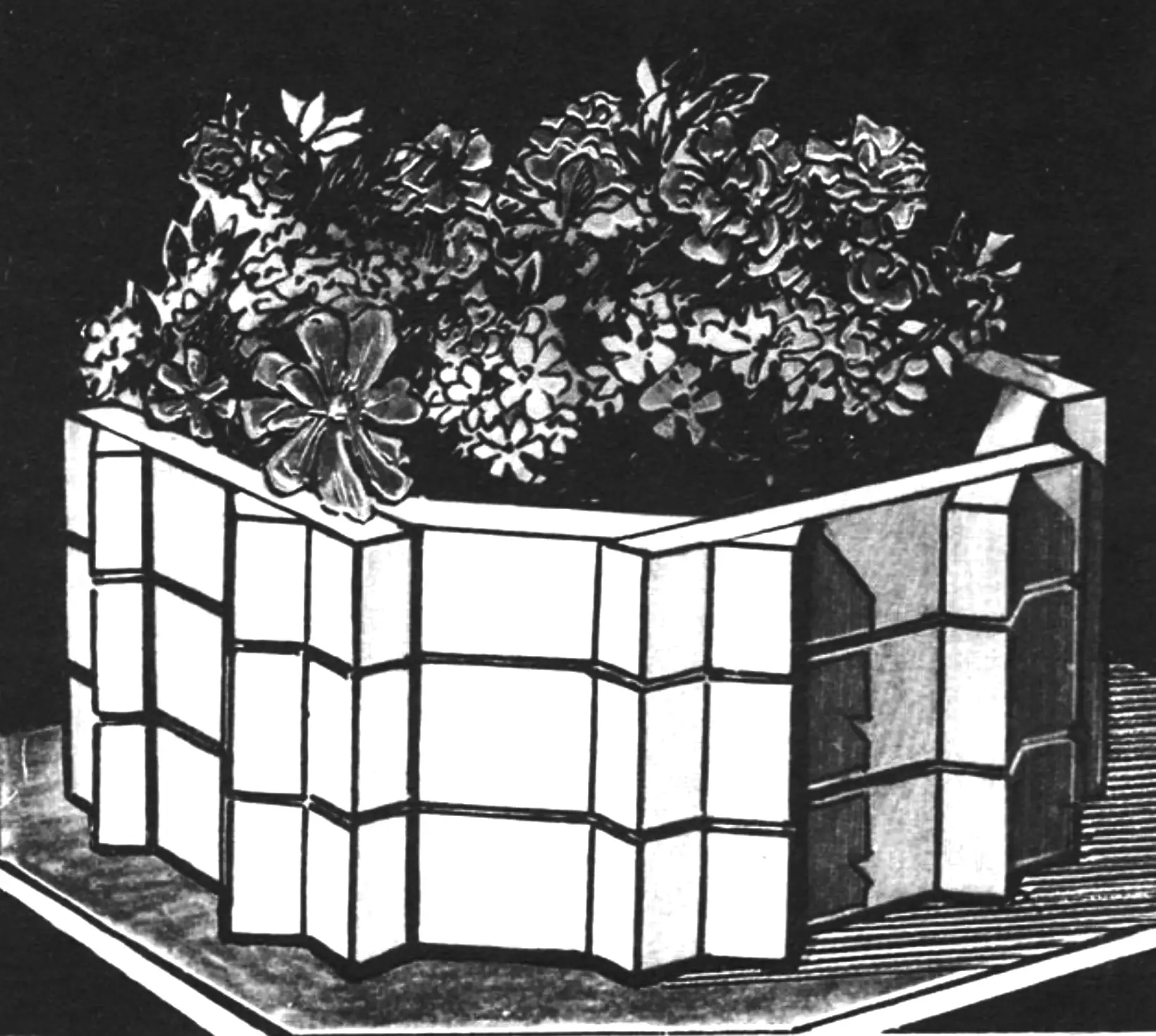 DIY modular wooden mobile flower bed design