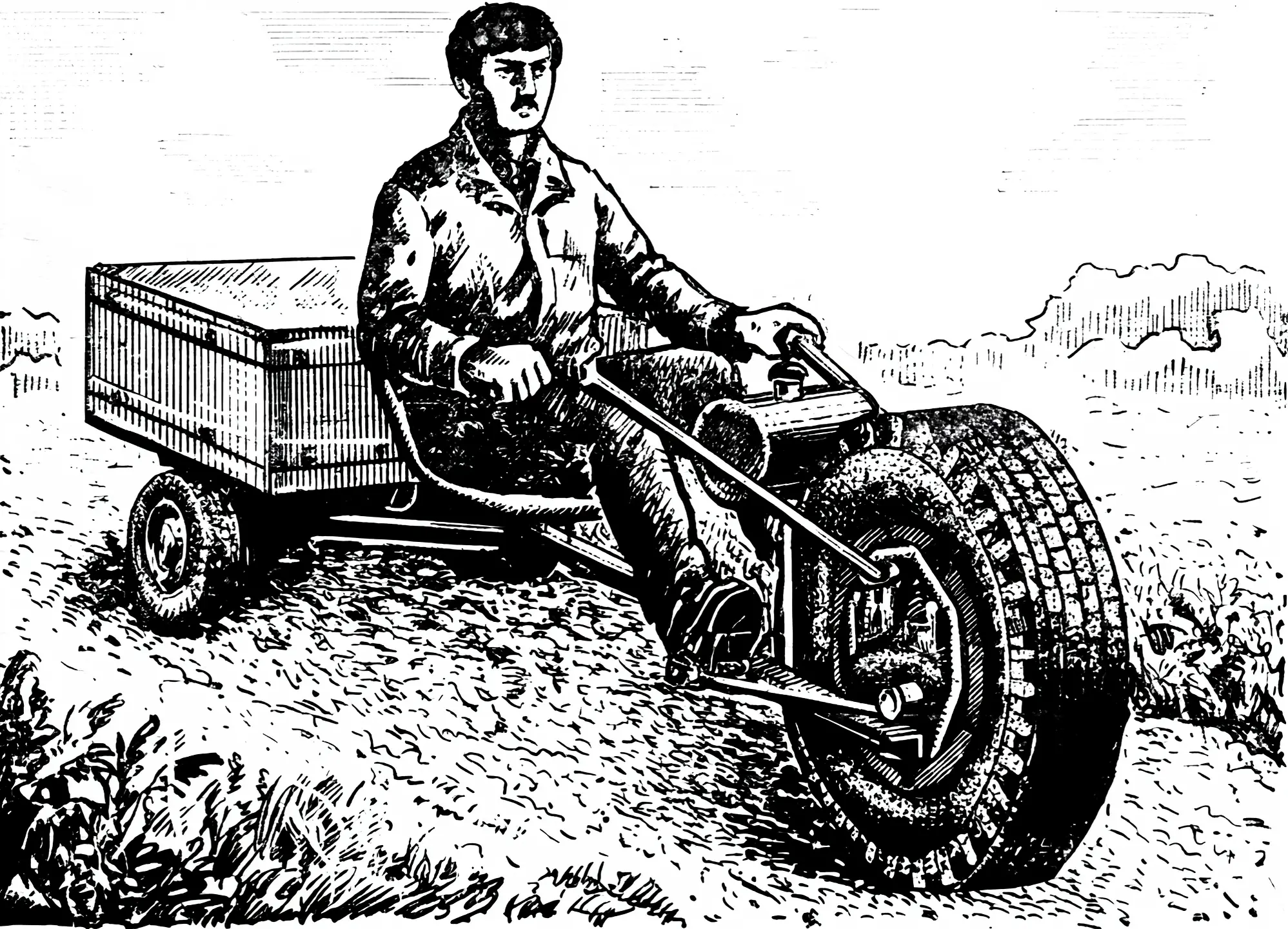 Single-wheel tractor with a wheel–motor layout