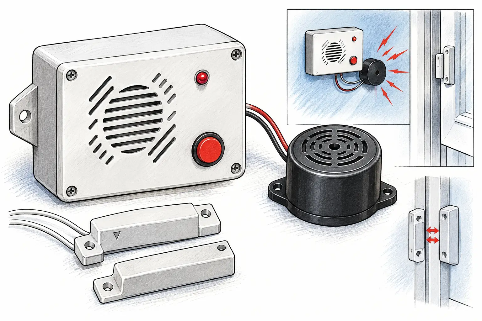 DIY home security alarm circuit on K561 ICs