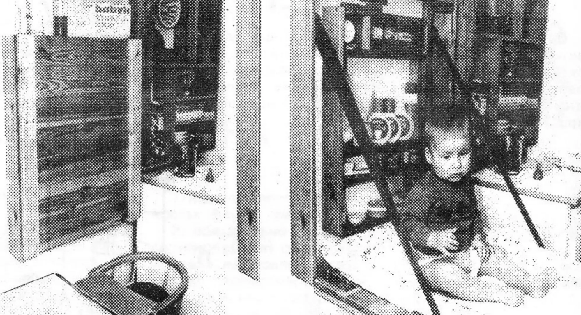 Wall-mounted fold-down baby playpen for kitchen