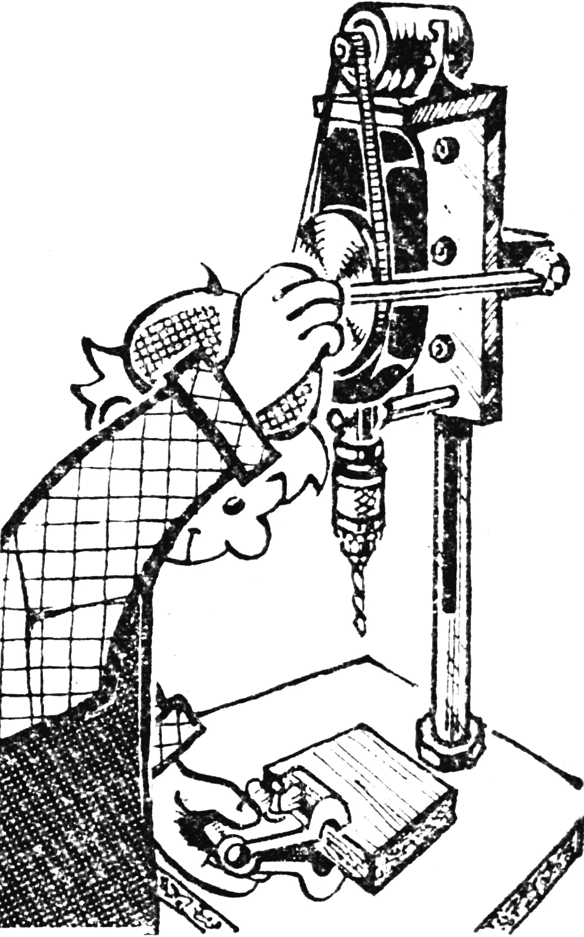 Homemade drill press from a hand drill