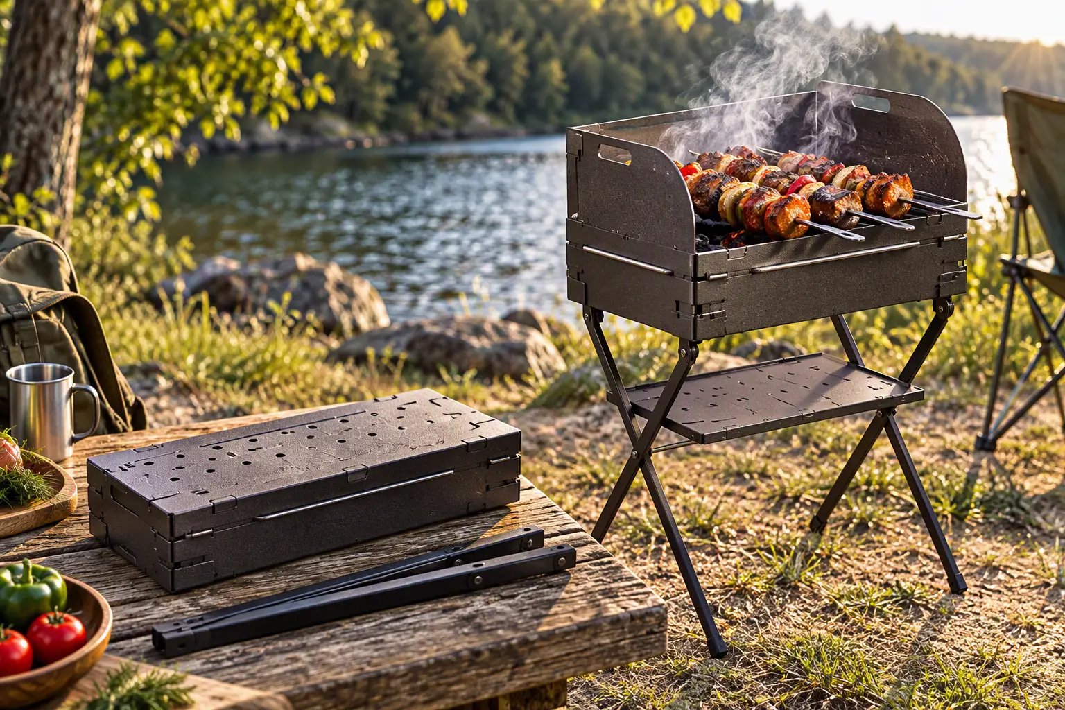 DIY portable foldable barbecue: patterns & assembly