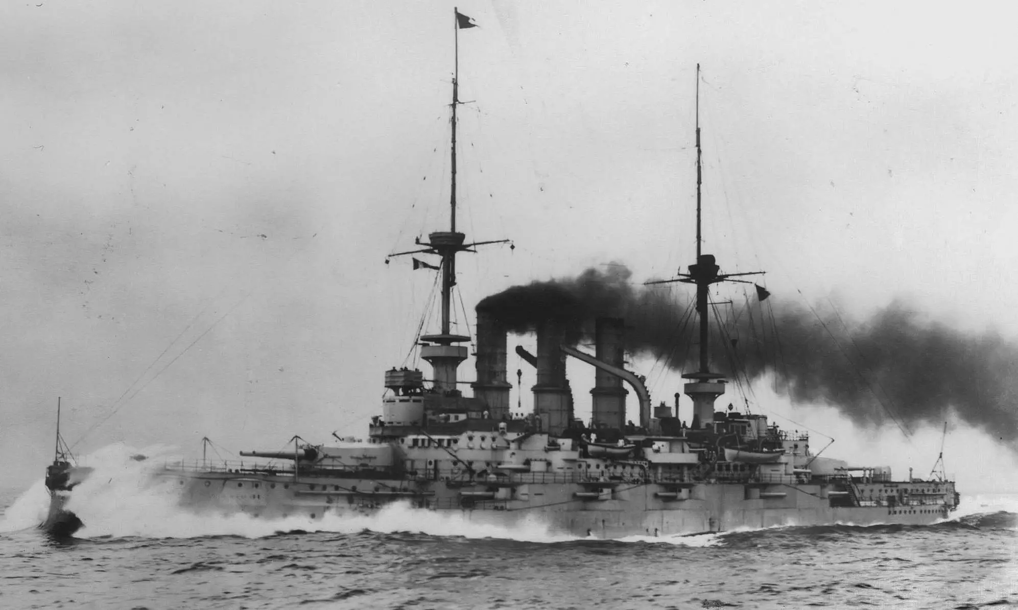 The Kaiserliche Marine battleship Schleswig-Holstein, one of the Deutschland-class ships.